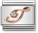 Nomination Classic Letter I 9ct Rose Gold & Steel Charm 430310/09