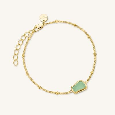 Rosefield Jewellery Pulseira de ouro com jade, pedra preciosa orgânica JBOGG-J656