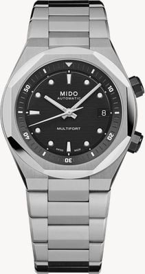 MIDO Multifort 8 Two Crowns Automatic (38.4mm) Black Dial / Stainless Steel Bracelet M0475071105100