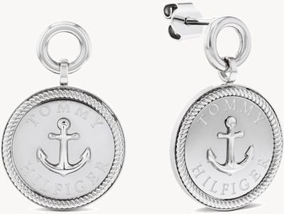Tommy Hilfiger Nautical Charms Silver Anchor Earrings 2781031