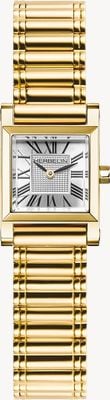 Herbelin Antarès Square Quartz (19.4mm) Silver Guilloché Dial / Gold PVD Stainless Steel Bracelet A17144P01B2P