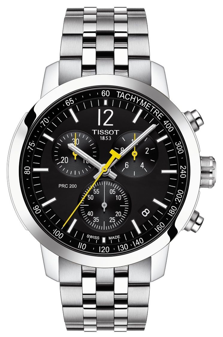Tissot Prc 200 | chronographe | cadran noir | acier montre