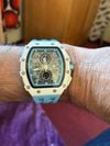 Customer picture of TSAR BOMBA Elemental Series Bio-Ceramic Quartz (43.5mm) Black Dial / Light Blue Silicone Strap TB8204B-02