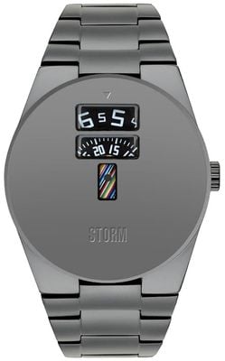 STORM Oston Black 'The Disc Project' - Grey PVD Stainless Steel Bracelet 47556/IP/GY