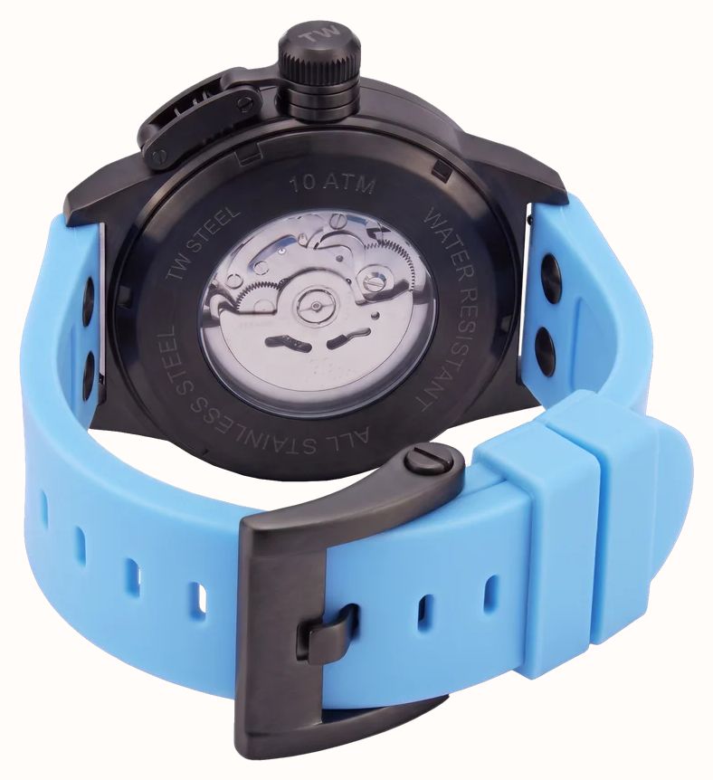 TW Steel Canteen Automatic (45mm) Light Blue Dial / Light Blue Silicone Strap Watch CS128 - vista alternativa 4