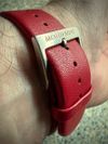 Customer picture of Mondaine Bracelet seul Bracelet en cuir rouge de 18 mm FE311830Q5