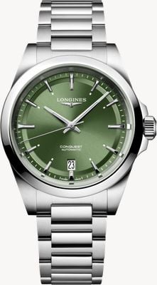 LONGINES Conquest automatisch (38mm) groene sunray wijzerplaat / roestvrijstalen band L37204026