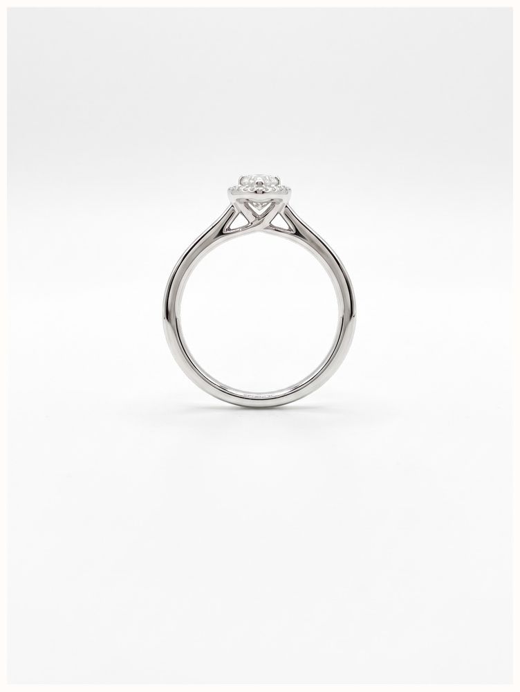0.47ct Marquise Natural Diamond Platinum Halo Ring ENG4958 - alternative Ansicht 3