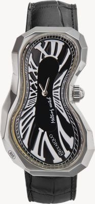 Exaequo Melting Watch Polyhedron 925 "One of 101" (35.4mm) Black Dial / Black Leather Strap EX 0101.0001