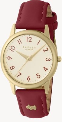 Radley Southwark Park feminino (42,8 mm) mostrador creme / pulseira de couro vermelha RY21730