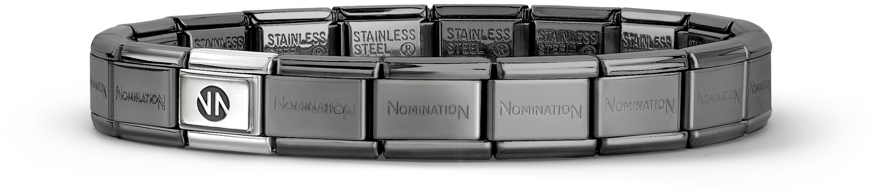 Nomination COMPOSABLE Classic Starter Bracelet in Black Shiny PVD - (14 links) 030001/SI/002-14