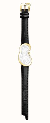Exaequo Melting Watch Classic Strap Only - Black "Croco Pattern" With Gold Buckle EX CLASSIC BLACK.CROC.GOLD