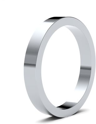 James Moore Wedding Rings | 9ct White Gold | 3mm | Heavy | Flat | AG_3GHF-9W