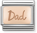 Nomination Classic Dad 9ct Rose Gold & Steel Charm 430101/32