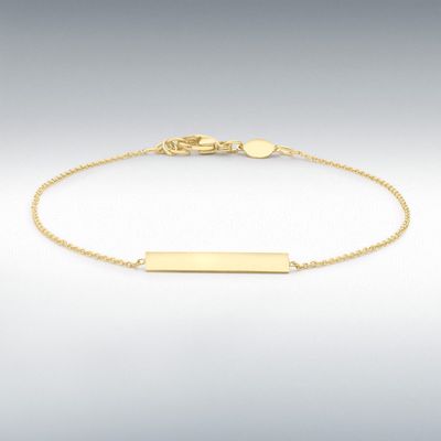 9ct Yellow Gold Bar Bracelet 18cm-19cm 1.29.4602