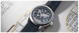 Raymond Weil Freelancer World-Traveller GMT Limited Edition (40mm) Blue 'World Map' Dial / Blue Leather Strap 2762-STC-02026 - vista alternativa 6