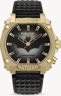 Police Forever batman edição limitada (45 mm) mostrador carvão / pulseira de couro preta PEWGD0022602