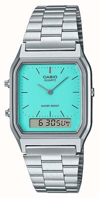 Casio Vintage Dual-Display (30mm) Blue Dial / Stainless Steel DAMAGED BOX AQ-230A-2A2MQYES DAMAGED BOX