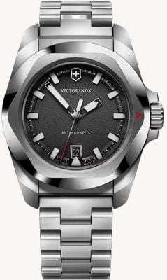 Victorinox Kwarcowy zegarek I.n.o.x. (41 mm) z czarną tarczą / bransoletą ze stali nierdzewnej 242030