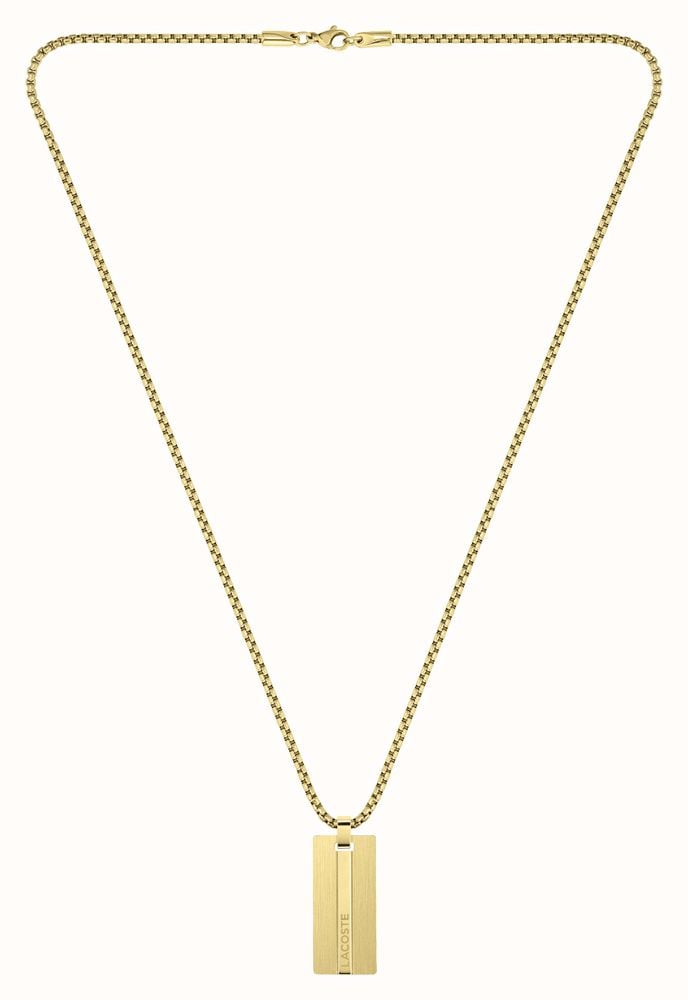 Lacoste ADVENTURER Collection Gold-Plated Dog Tagネックレス Lacoste ADVENTURER Collection Gold-Plated Dog Tag Necklace