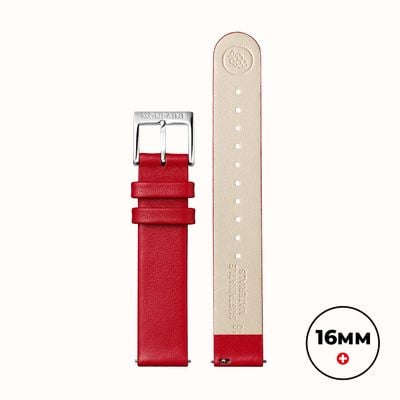Mondaine Correa de piel de uva vegana - roja - (16 mm) FG3116.30Q