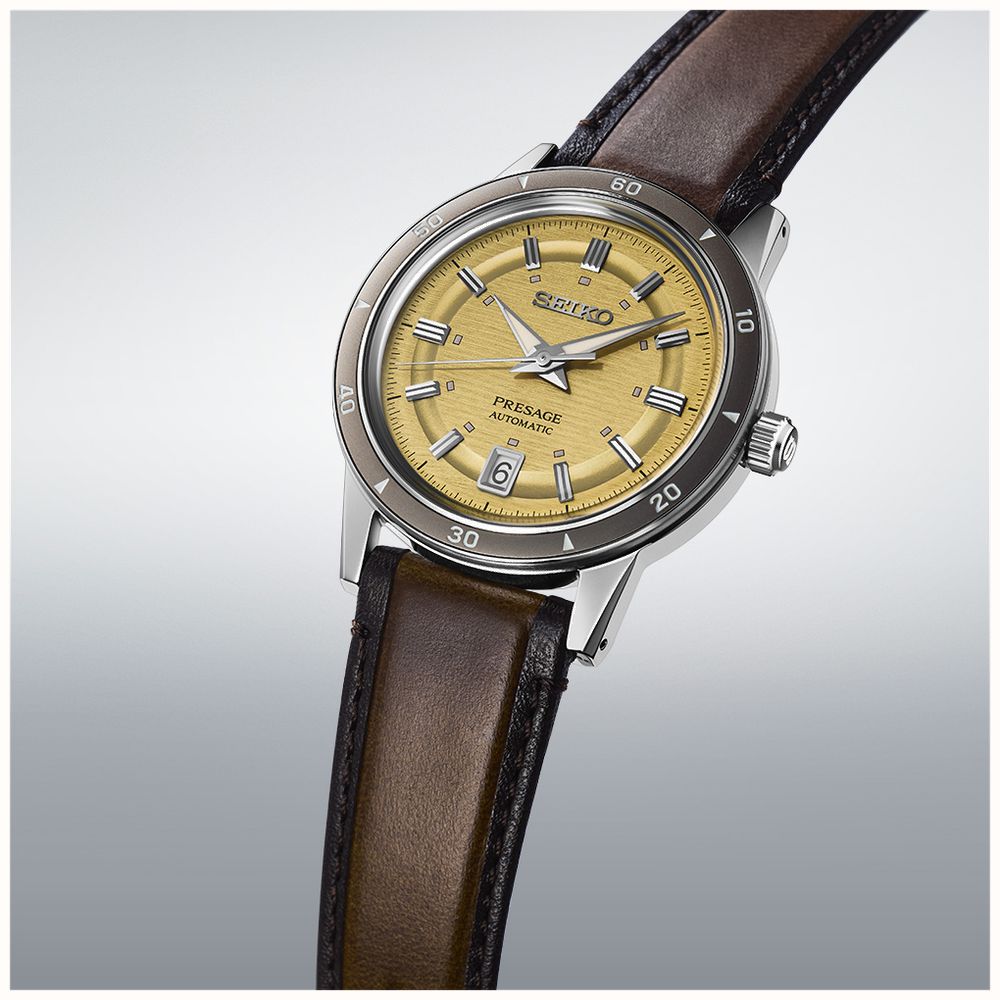 Seiko Presage Style 60s Automatic (39.5mm) Golden Yellow Dial
