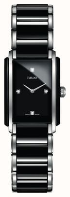 RADO 一体式钻石高科技陶瓷方形表盘腕表 R20613712