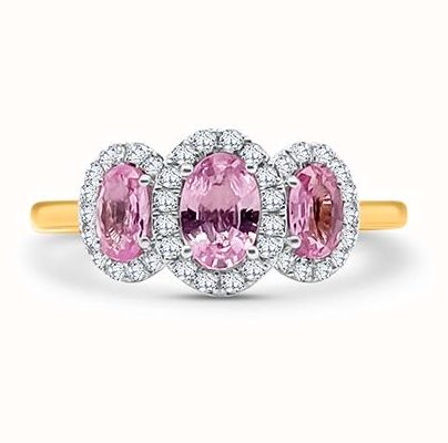 18ct Yellow Gold Diamond And Pink Sapphire 1.59ct Ring SL8548YG