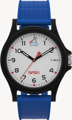 Timex Main Street NASA Artemis（40毫米）白色表盘/蓝色硅胶表带 TW2Y13100