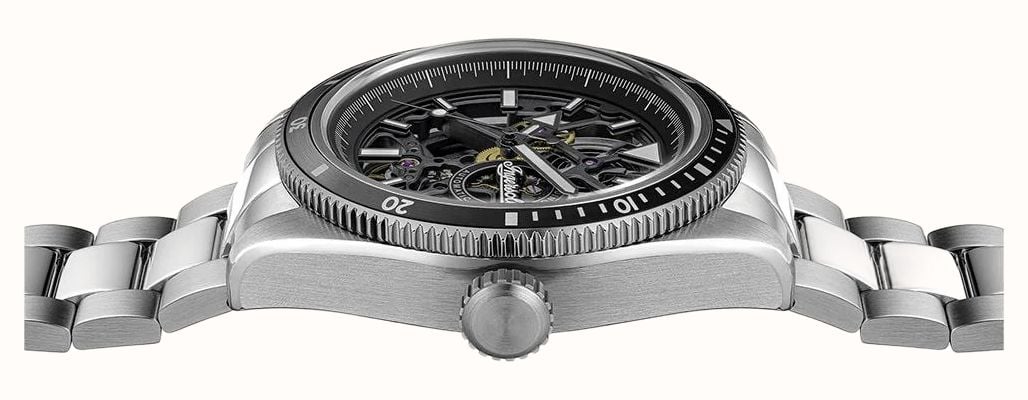 Ingersoll THE BUCK Automatic (43mm) Black Skeleton Dial / Stainless Steel Bracelet I18001 - vista alternativa 3