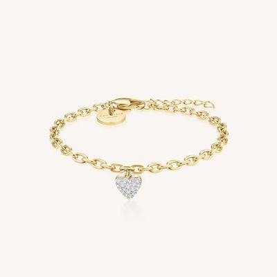 Rosefield Jewellery Chunky Heart Bracelet Gold Plated JBCHG-J1279