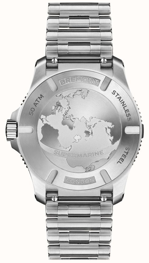 Bremont Supermarine 500M Automatic (43mm) Polar White 3D Wave Pattern Dial / Stainless Steel Bracelet SM43-DT-SS-WH-B - vista alternativa 2