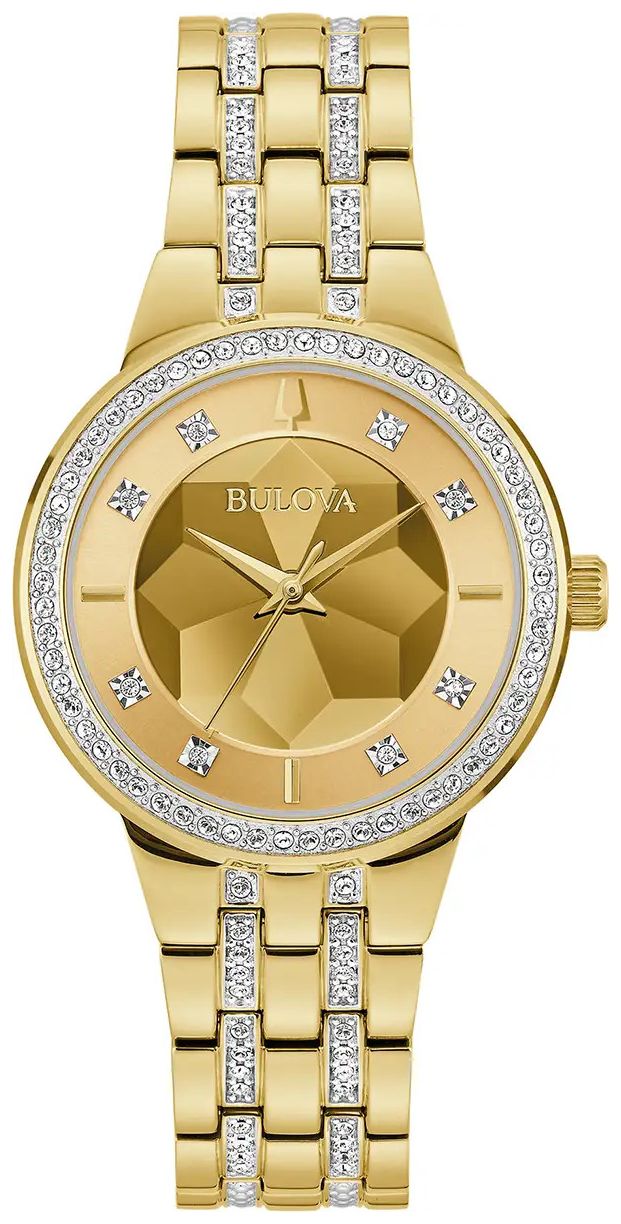 Bulova Cristal fantÃ´me (32 mm) cadran dorÃ© / bracelet en montre