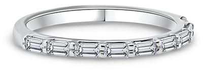Platinum Diamond Baguette Cut 0.40ct G/H SI Eternity Ring HET12982