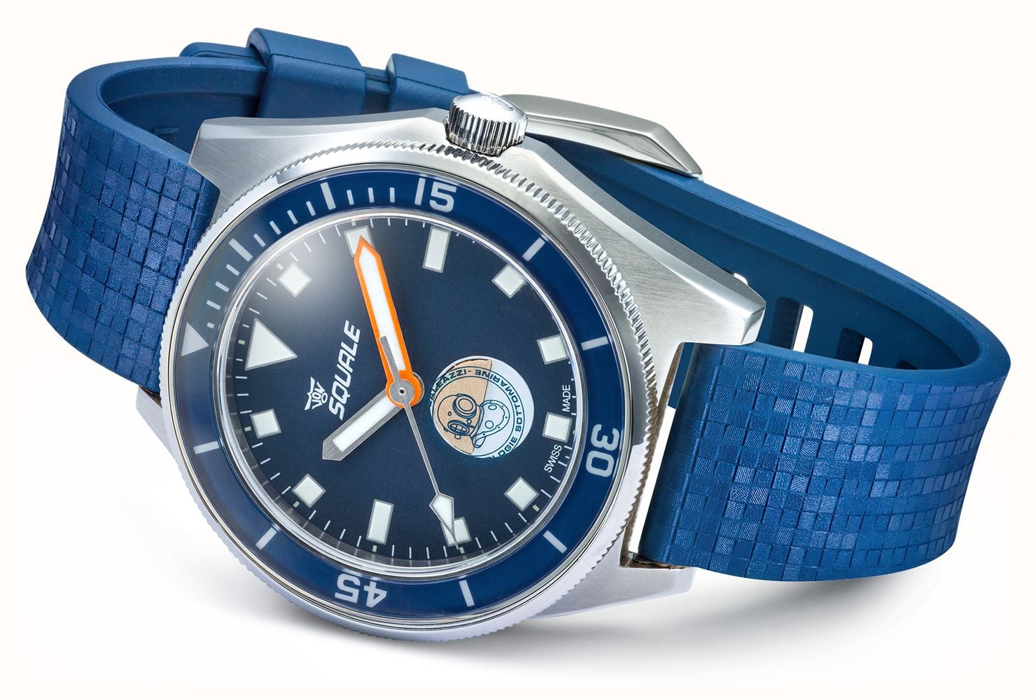 Squale x Galeazzi Artiglio Limited Edition (39.5mm) Pantone 295U Blue Dial / Microfiber Fabric Strap Watch VONDSSGZZBL.MI VONDSSGZBL.MI - alternate view 6