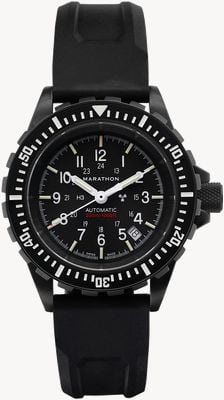 Marathon Mostrador preto automático para mergulhador grande antracite gsar (41 mm) / pulseira de silicone preta WW194006BK-0030
