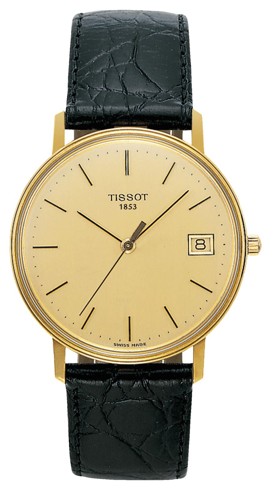 Tissot Bracelet en cuir noir or 18 carats hÃ©salite Goldrun montre