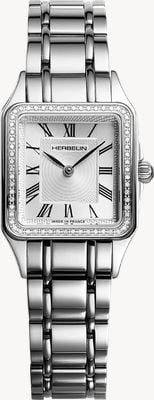 Herbelin Luna Diamond Quartz (24mm) Silver Guilloché Dial / Stainless Steel Bracelet 17457B62Y01