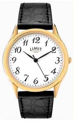 Limit Klassisches Quarzwerk (34 mm) mit weißem Zifferblatt und schwarzem PU-Lederarmband 5066