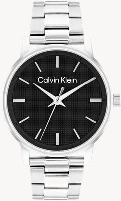 Calvin Klein Ck linked (41 mm) quadrante nero testurizzato / bracciale in acciaio inossidabile 25200500