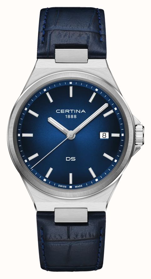 Certina Ds-7 Al Quarzo (39 Mm) Quadrante Blu Cinturino In Pelle