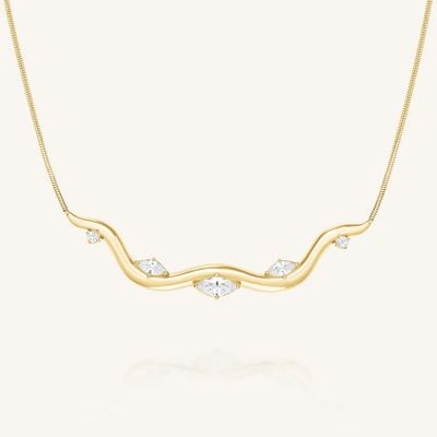 Rosefield Jewellery Wave Gold Plated Stainless Steel Choker JNWCG-J1308