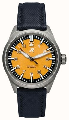 RZE Resolute Type A Automatic (39.5mm) Medallion Yellow Dial / Navy TecTuff Leather Strap Watch RES-TYPEA-MY