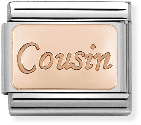 Nomination Classic Cousin 9ct Rose Gold & Steel Charm 430108/15