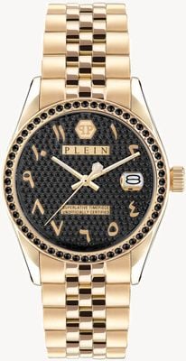 Philipp Plein Дата superlative street couture / черный циферблат из стали с золотым напылением PWYAA0923