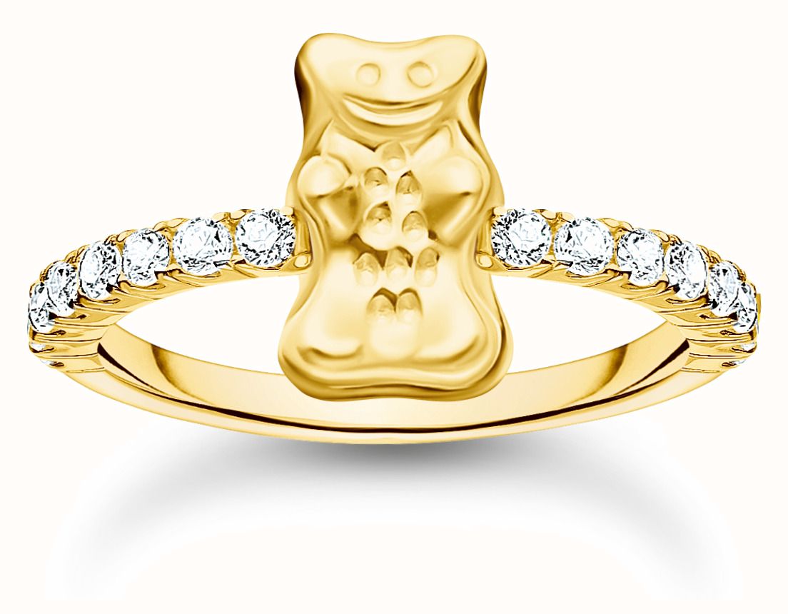 Thomas Sabo Gold-plated Ring With HARIBO Goldbear And Zirconia