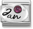Nomination Classic January Birthstone Garnet Sterling Silver & Steel Charm 330505/01