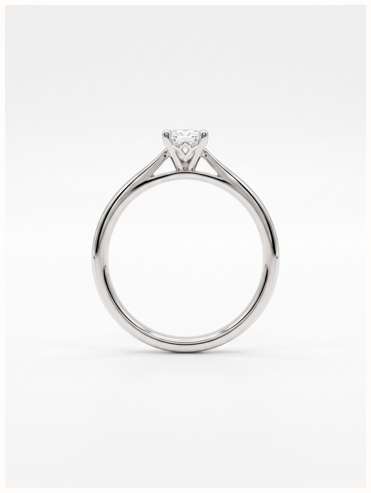 0.25ct Princess Natural Diamond Platinum Solitaire Ring ENG22071 - альтернативный вид 3