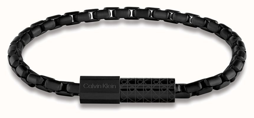 Calvin Klein CONTOURED BARREL Black PVD Stainless Steel Bracelet 35100096