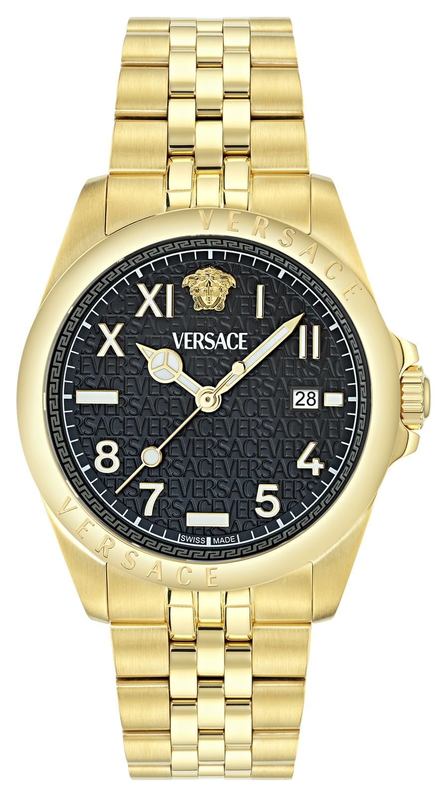 Versace Mens VERSACE ANTEO 41mm Black Dial  GoldTone Watch